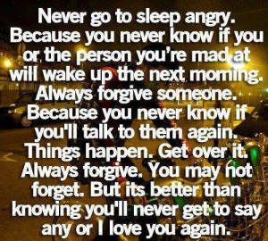 Never Go TO Sleep Angry