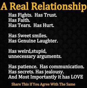 A Real Relationship has Figh has Trust Has Faith
