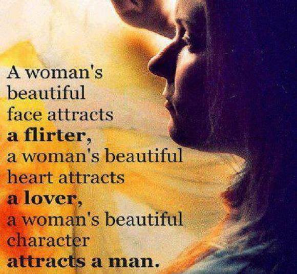 A Woman's beautiful Face Attracts A Flirter