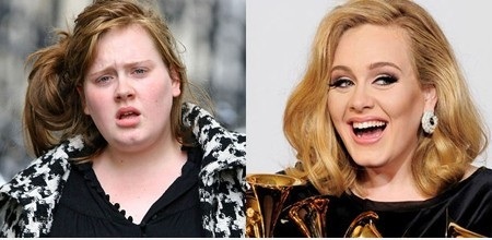 Adele - With And Without Makeup