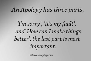 An Apology has Three parts