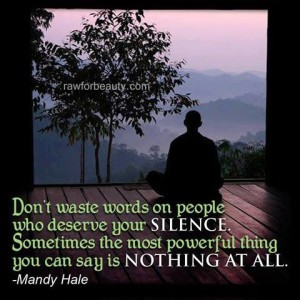 Don't Waste Words on people Who Deserve your Silence