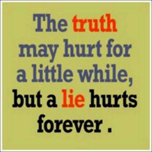 The Truth May Hurt For A Little While But A Lie hurt Forever