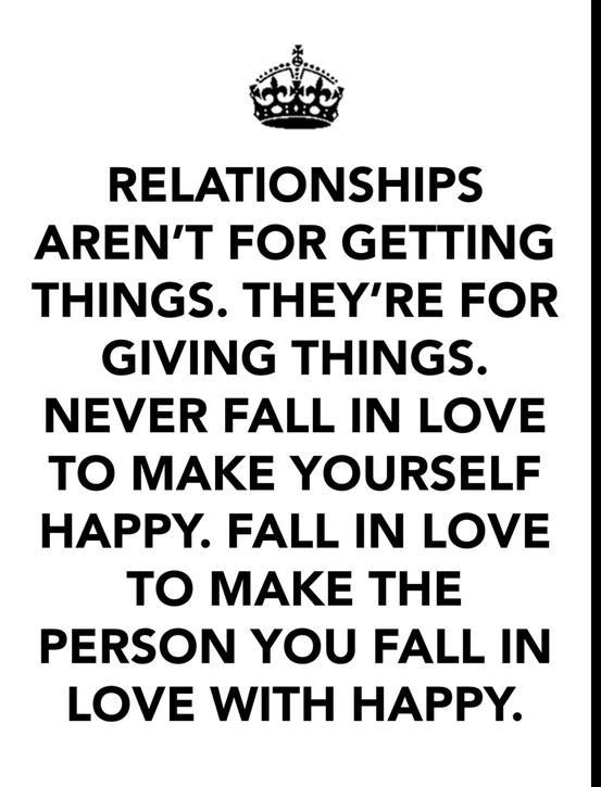 Relationships are not for getting Things