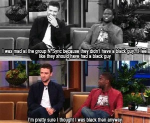 Justin's hilarious response when told N'Sync needed a black guy...