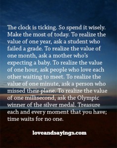 To realize the value of one year