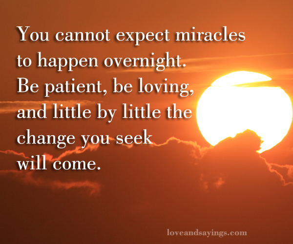 You Cannot Expect Miracles