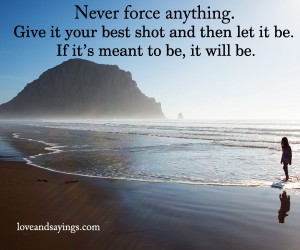 Never Force Anything