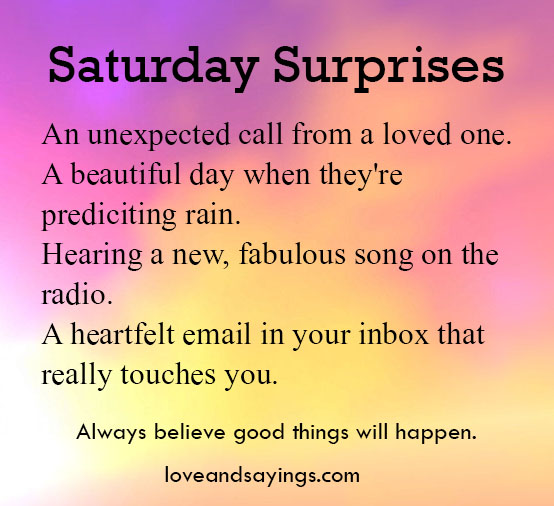 Saturday Surprises