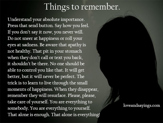 Things to remember.