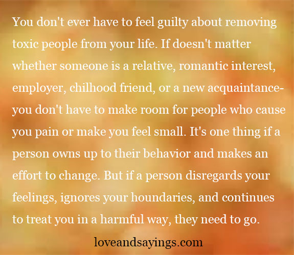 You don't ever have to feel guilty about