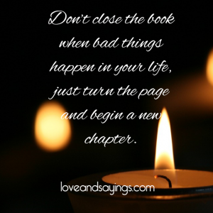 Turn The Page And Being A New Chapter