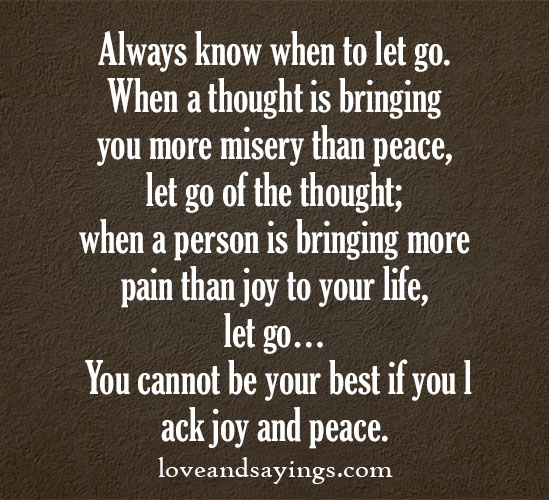 Always know when to let go