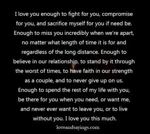 I love you enough to fight for you