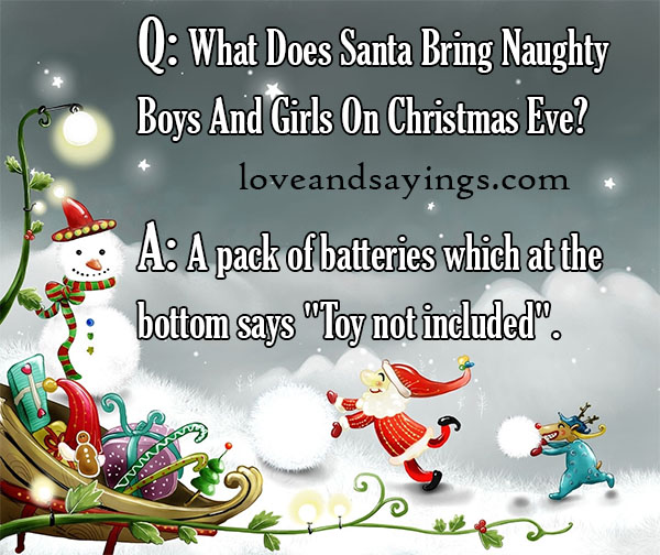 What Does Santa Bring Naughty Boys And Girl On Christmas Eve