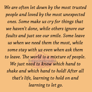 Hold on or let go
