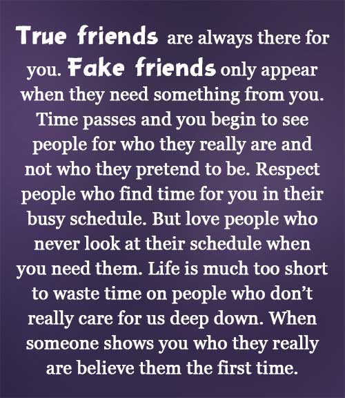 True friends vs Fake friends