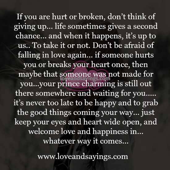 Don't be afraid of falling in love again