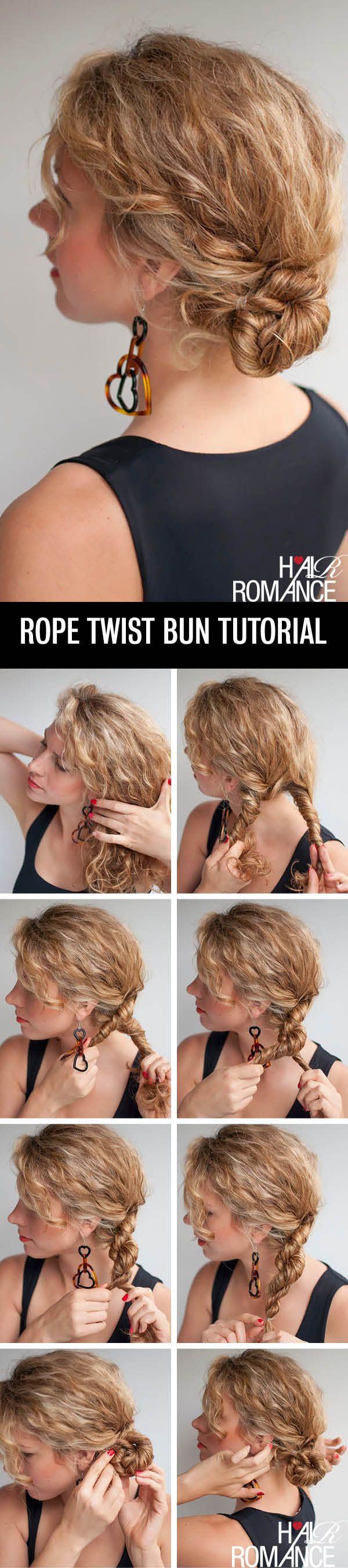 Twist Bun Updo Tutorial for Curly Hair