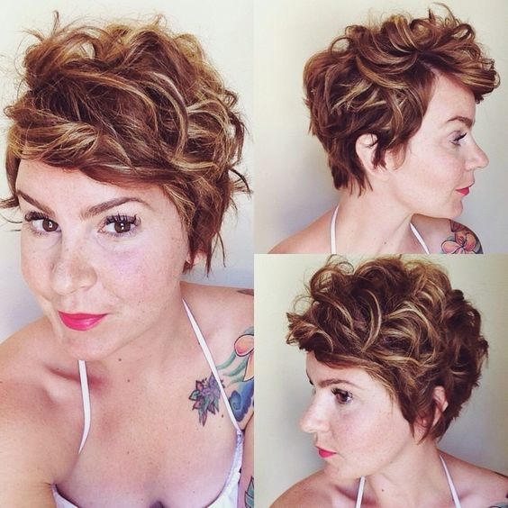 Curly pixie hairstyle