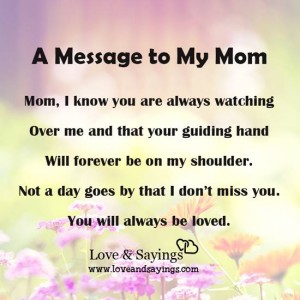 A Message to My Mom