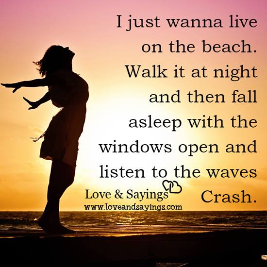 I just wanna live on the beach