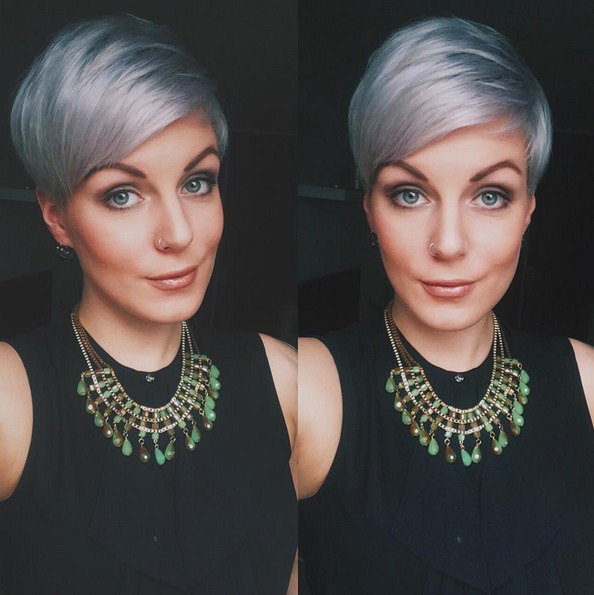 Natural Grey and Blue Hued Pixie