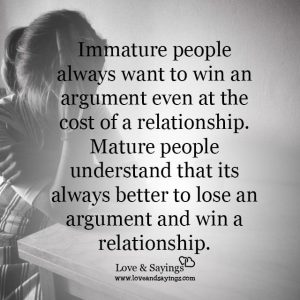 Better to lose an argument and win a relationship