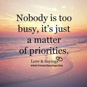 Nobody is too busy