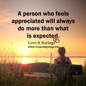 A Person who feels appreciated