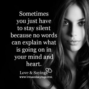 Sometimes you just have to stay silent
