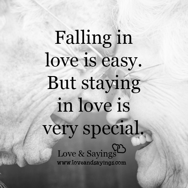 Staying in love is very special
