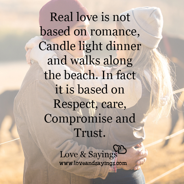 In fact it is based on Respect, care, Compromise and trust