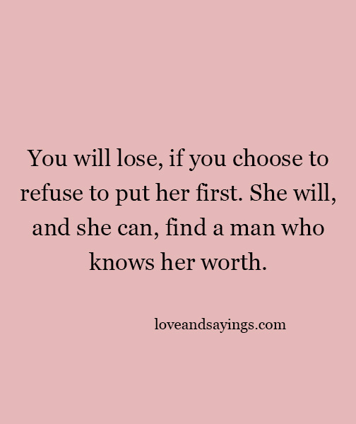 Find A Man Who Knows Her Worth